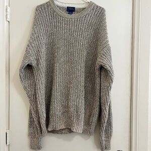 Vintage Cambridge Classics Mens Fisherman Sweater Oatmeal Chunky Thick Size XL.